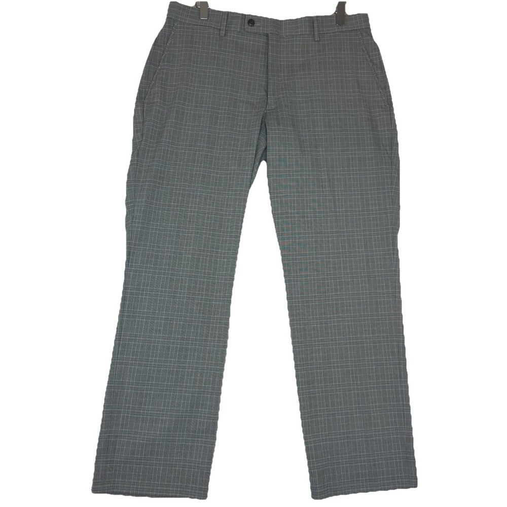 Louis Raphael Gray Glen Plaid Men's Golf Pants Sz 36x30 Performance Trousers‎